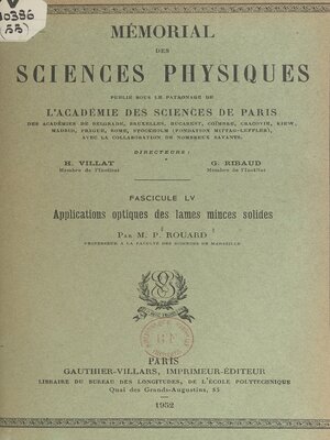 cover image of Applications optiques des lames minces solides